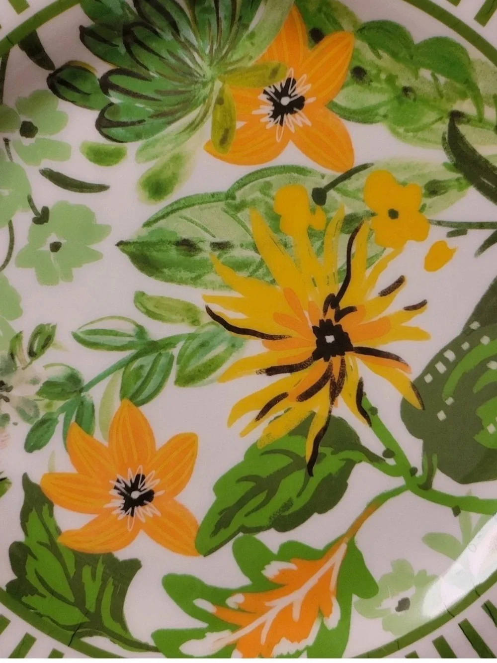 Hobby Lobby Floral & Striped Melamine 11” Dinner Plates Summer Vibrant 4pk Set
